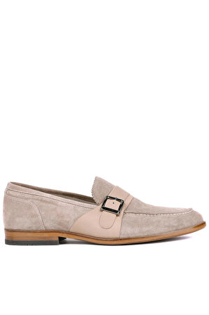 Shoetyle - Bej Hakiki Süet Deri Erkek Klasik Ayakkabı 115-K580
