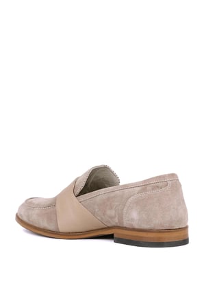 Shoetyle - Bej Hakiki Süet Deri Erkek Klasik Ayakkabı 115-K580