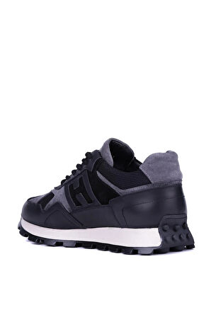 Shoetyle - Siyah Hakiki Deri Bağcıklı Erkek Sneaker 115-K586