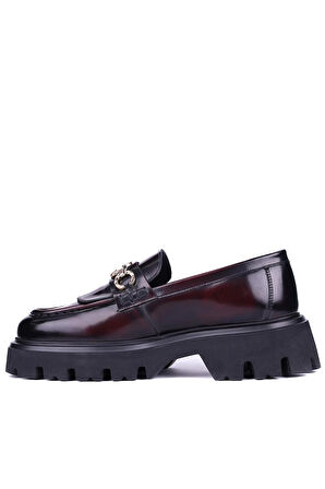Shoetyle - Bordo Hakiki Açma Deri Püsküllü Erkek Günlük Ayakkabı 115-K594