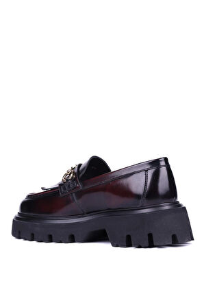 Shoetyle - Bordo Hakiki Açma Deri Püsküllü Erkek Günlük Ayakkabı 115-K594