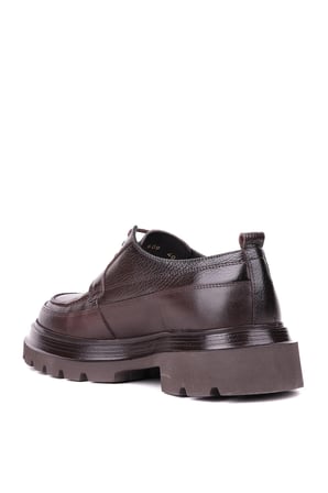 Shoetyle - Kahverengi Hakiki Deri Bağcıklı Günlük Erkek Ayakkabı 115-K609