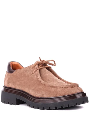 Shoetyle - Tarçın Hakiki Süet Bağcıklı Günlük Erkek Ayakkabı 115-K600 