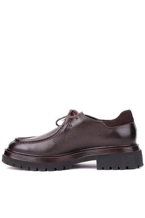 Shoetyle - Kahverengi Hakiki Deri Bağcıklı Günlük Erkek Ayakkabı 115-K600