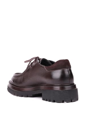 Shoetyle - Kahverengi Hakiki Deri Bağcıklı Günlük Erkek Ayakkabı 115-K600