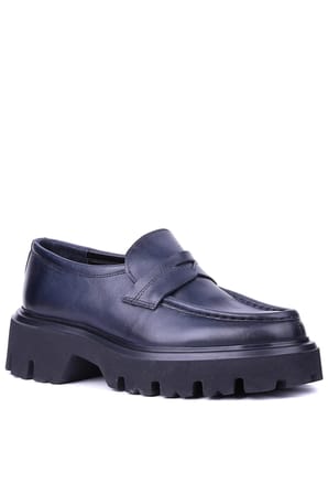 Shoetyle - Lacivert Hakiki Deri Erkek Loafer 115-K622
