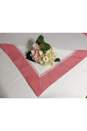 Julyet Pamuk Krem Pembe Masa Örtüsü Ve Runner 170x230 Cm 2 Prç. 876