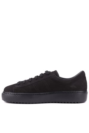 Shoetyle - Hakiki Nubuk Deri Siyah Renk Erkek Sneaker - 666-01-0346