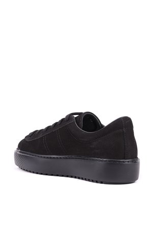 Shoetyle - Hakiki Nubuk Deri Siyah Renk Erkek Sneaker - 666-01-0346