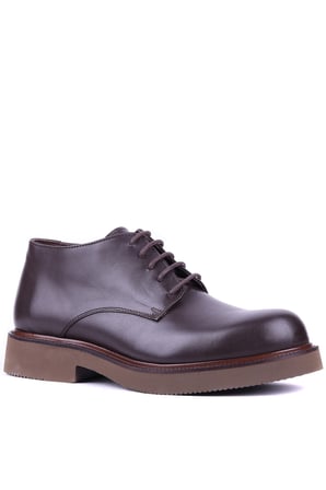 Shoetyle - Hakiki Deri Kahverengi Kısa Erkek Bot - 666-58-04