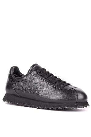 Shoetyle - Hakiki Deri Siyah Renk Günlük Erkek Sneaker - 666-10-110