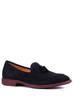 Shoetyle - Hakiki Süet Deri Siyah Renk Erkek Loafer - 900-4792