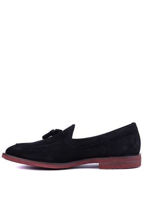 Shoetyle - Hakiki Süet Deri Siyah Renk Erkek Loafer - 900-4792
