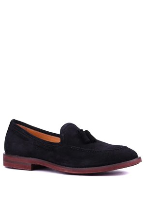 Shoetyle - Hakiki Süet Deri Siyah Renk Erkek Loafer - 900-4792