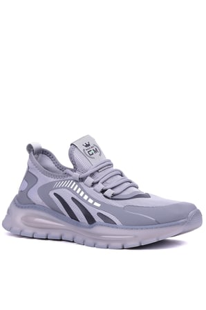 Guja - Hakiki Deri - Tekstil Gri Renk Erkek Sneaker - 900-519