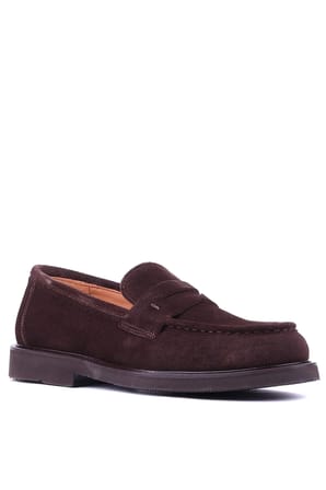 Shoetyle - Hakiki Süet Deri Kahverengi Erkek Loafer - 250-1975