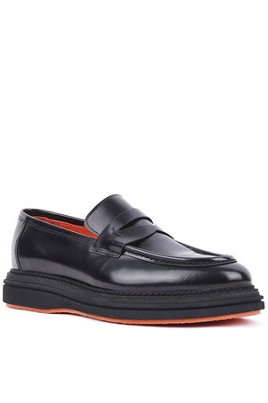 Shoetyle - Siyah Hakiki Açma Deri Bağcıksız Erkek Günlük Ayakkabı 250-2575