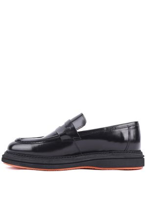 Shoetyle - Siyah Hakiki Açma Deri Bağcıksız Erkek Günlük Ayakkabı 250-2575