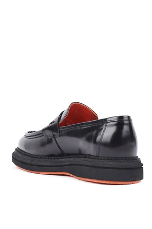 Shoetyle - Siyah Hakiki Açma Deri Bağcıksız Erkek Günlük Ayakkabı 250-2575