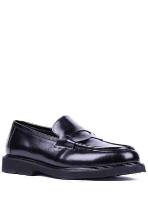 Shoetyle - Hakiki Siyah Açma Deri Erkek Loafer - 250-1975