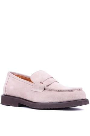 Shoetyle - Hakiki Süet Deri Bej Rengi Erkek Loafer - 250-1975 