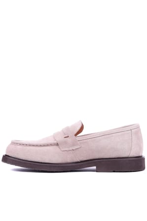 Shoetyle - Hakiki Süet Deri Bej Rengi Erkek Loafer - 250-1975 
