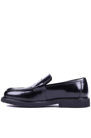 Shoetyle - Hakiki Siyah Açma Deri Erkek Loafer - 250-1975