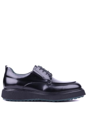 Shoetyle - Hakiki Deri Siyah Renk Erkek Günlük Erkek Ayakkabı - 250-760-02 