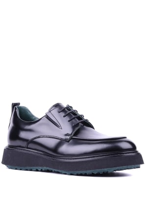 Shoetyle - Hakiki Deri Siyah Renk Erkek Günlük Erkek Ayakkabı - 250-760-02 