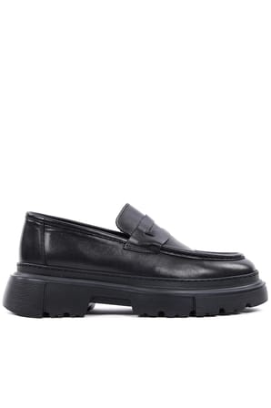 Shoetyle - Hakiki Deri Siyah Renk Günlük Erkek Ayakkabı - 250-132470