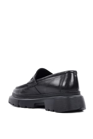 Shoetyle - Hakiki Deri Siyah Renk Günlük Erkek Ayakkabı - 250-132470