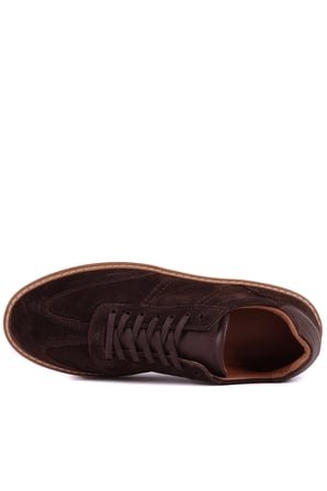 Shoetyle - Hakiki Süet Deri Kahverengi Bağcıklı Günlük Erkek Ayakkabı - 250-3001