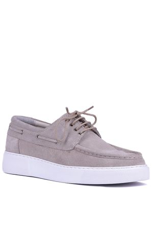 Shoetyle - Hakiki Süet Deri Bej Rengi Günlük Erkek Ayakkabı - 115-K512-1065