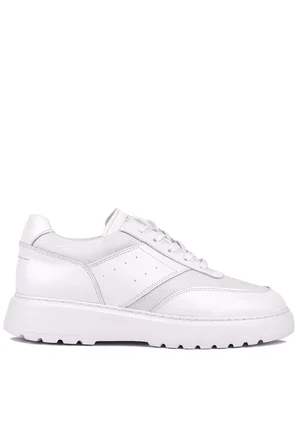 Shoetyle - Hakiki Deri Beyaz Renk Günlük Erkek Sneaker - 115-K643 