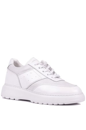 Shoetyle - Hakiki Deri Beyaz Renk Günlük Erkek Sneaker - 115-K643 
