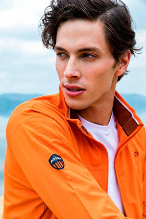 Erkek Fermuarlı Pamuk Bomber Mont Bistrech Kumaş, Turuncu Eşofman Takımı - 4032