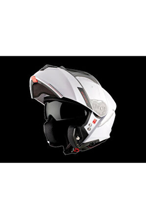 KASK MT GENESİS SV A2 ÇENE AÇILIR PARLAK BEYAZ M