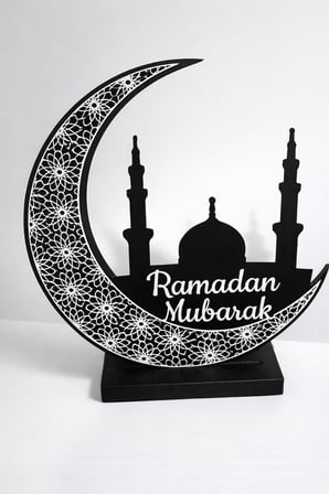 Ramadan Mubarak Yazılı Dekoratif Obje 3d Baskı Masaüstü Ramazan Dekoru
