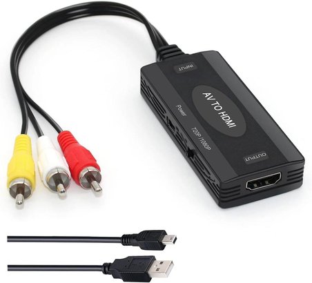 AV RCA İnput- HDMI Output çevirici Xbox/Wii/PS1/PS2/PS3//VHS/DVR Oynatıcılar için HDMI 1080P Uyumlu
