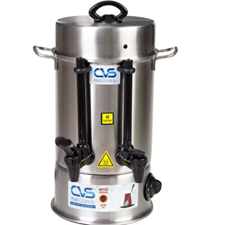 CVS 91107 12LT Termostatlı Elektrikli 120 Bardak Paslanmaz Çelik Semaver Çay Otomatı Makinesi profesyonel