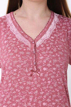 Etoile 73019 Kadın Uzun Kol  Bambu Pijama Takım PEMBE