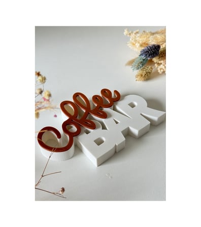 Coffee Bar Yazılı Dekoratif Obje Modern 3d Baskı Tezgah & Mutfak Dekoru