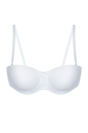 Nbb Desteksiz Mikro Straplez Sütyen Beyaz