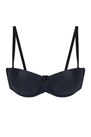 Nbb Desteksiz Mikro Straplez Sütyen Siyah