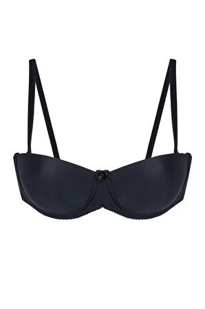 Nbb Desteksiz Mikro Straplez Sütyen Siyah