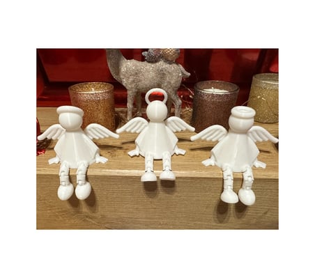 3d 3 Lü Mini Melek Figürü Dekoratif Masaüstü Biblo Seti