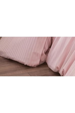 Bella Bambu Kumaş Pudra Çift Kişilik Nevresim Takımı Battal Boy 260X260 Cm 6 Parça 1184