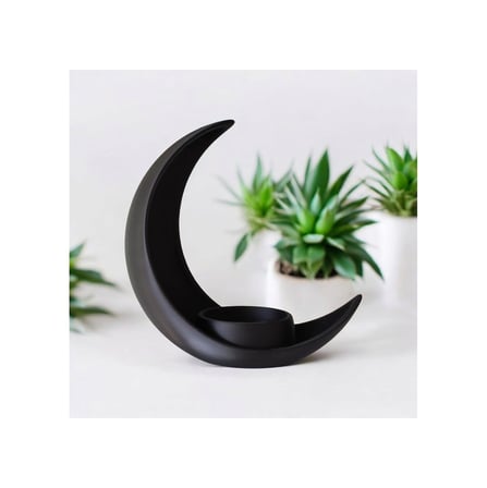 Crescent Moon Decoration With Elliptical Plant Pot
