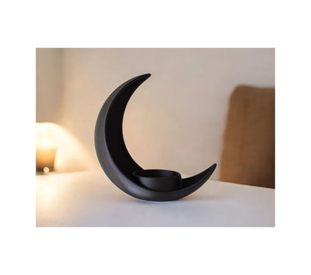 Crescent Moon Decoration With Elliptical Plant Pot