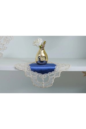 Öykü Aplikeli Güpürlü Kadife Lila Salon Takımı 5 Parça 50x140 Cm 1454